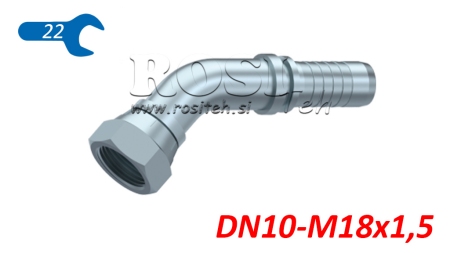 HYDRAULIC CONNECTION BSP FEMALE ELBOW 45° DN10-M18X1,5