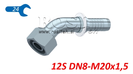 POŁĄCZENIE HYDRAULICZNE DKOS 12 Z KĄTOWYM ZŁĄCZEŃ ŻEŃSKIM 45 DN8-M20X1,5
