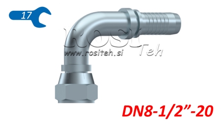 POŁĄCZENIE HYDRAULICZNE DKJ JIC74° ŻEŃSKI ŁUK 90° DN8-1/2-20