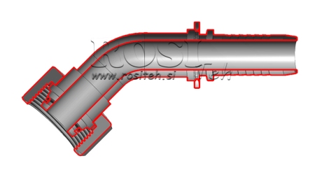 HYDRAULICZNE POŁĄCZENIE DKOL 12 L Z ŻEŃSKIM ŁĄCZNIKIEM KĄTOWYM 45 DN10-M18X1,5