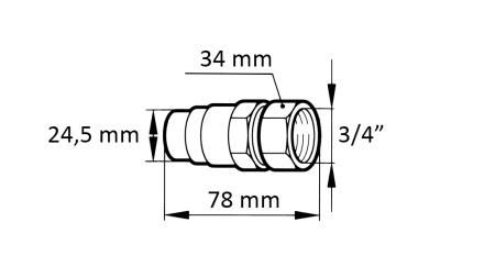 HURTIGKOBLING GRAVEMASKINE FFH HAN 3/4 38MM