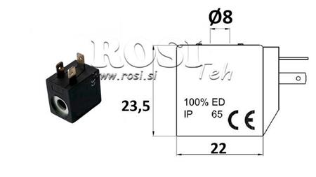 CEWKA ELEKTROMAGNETYCZNA 24VDC DLA ZAWORU - fi 8mm-23.5mm 2.8W