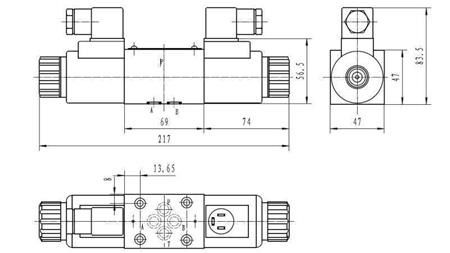 ZAWÓR ELEKTROMAGNETYCZNY HYDRAULICZNY CETOP 3 12/24/230V N1-WYMIARY