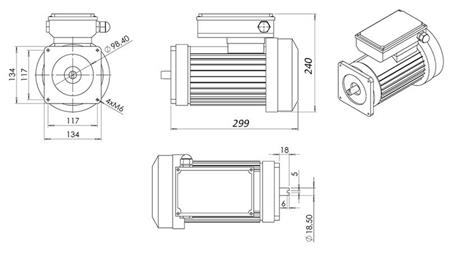 SILNIK ZAMIENNY DO AGREGATU HYDRAULICZNEGO 230V 1.5kW