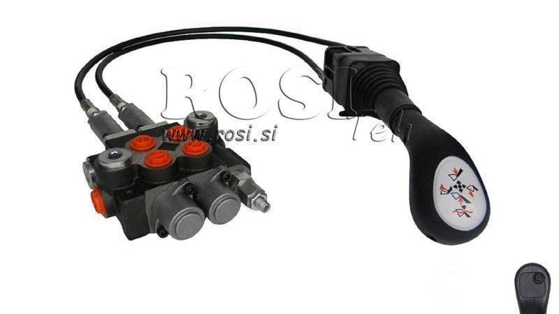 JOYSTICK 1x PRZYCISK Z PULĄ 3 m I ZAWÓR HYDRAULICZNY 2xP40 l.