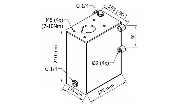 DEPÓSITO 5L PARA BOMBA MANUAL - dimensiones